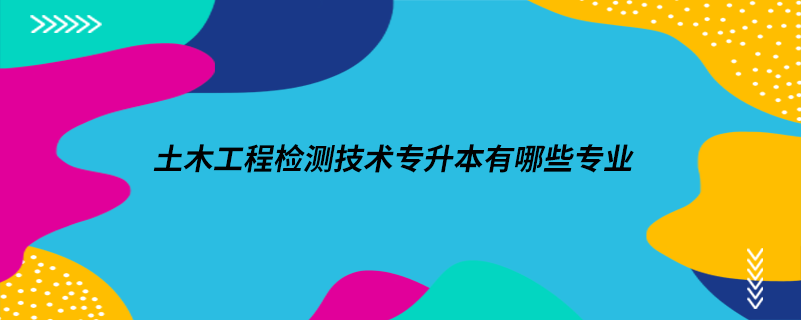土木工程檢測技術專升本有哪些專業(yè)
