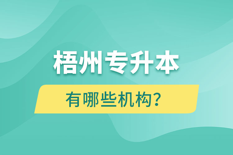 梧州專升本有哪些機構？