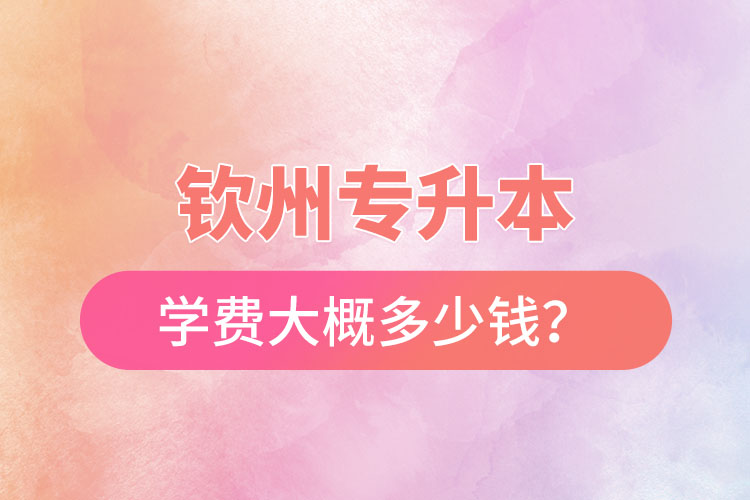 欽州專升本學(xué)費(fèi)大概多少錢？
