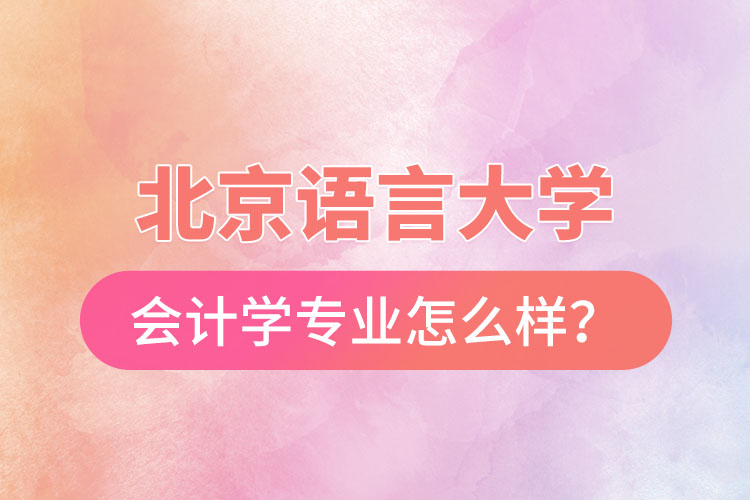 北京語言大學(xué)會計學(xué)專業(yè)怎么樣？