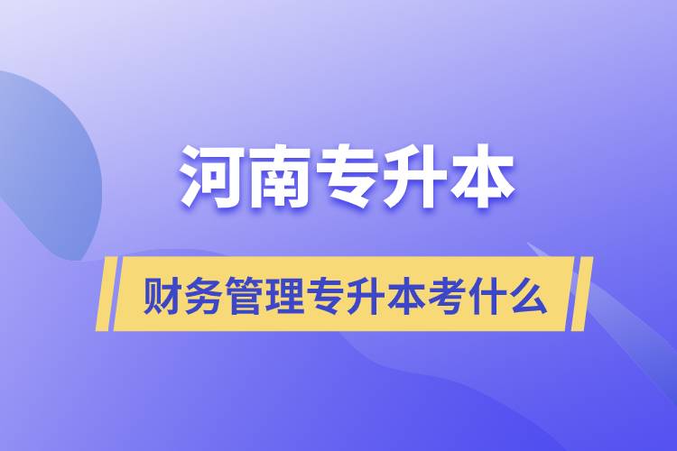 河南財務管理專升本考什么