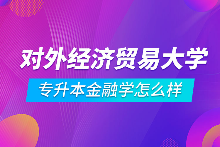 對外經(jīng)濟貿(mào)易大學(xué)專升本金融學(xué)怎么樣