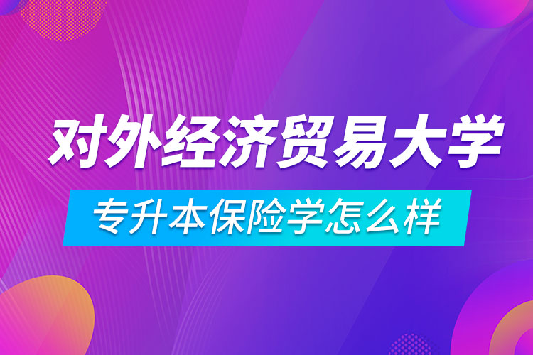 對外經(jīng)濟貿(mào)易大學(xué)專升本保險學(xué)怎么樣
