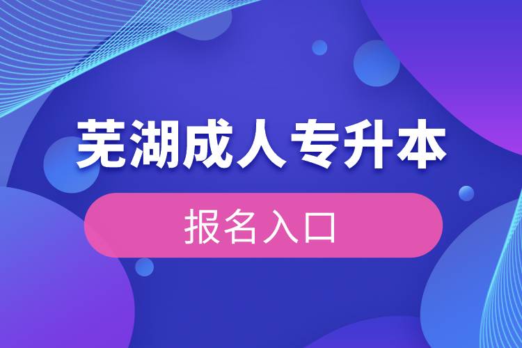 蕪湖成人專升本報(bào)名入口