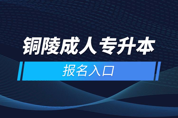 銅陵成人專(zhuān)升本報(bào)名入口