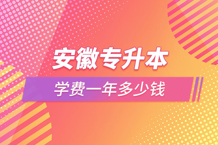 安徽專升本學費大概多少錢一年？