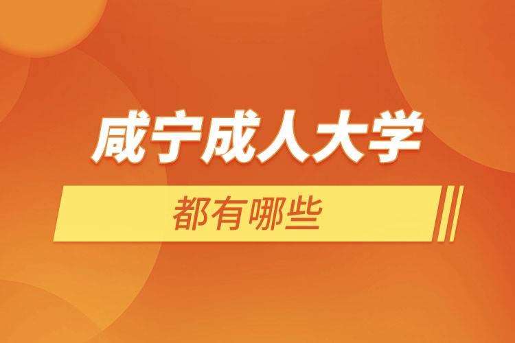 咸寧成人大學(xué)都有哪些？