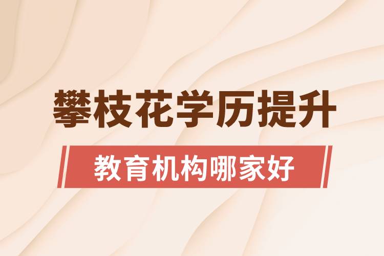 攀枝花學歷提升教育機構哪家好一點
