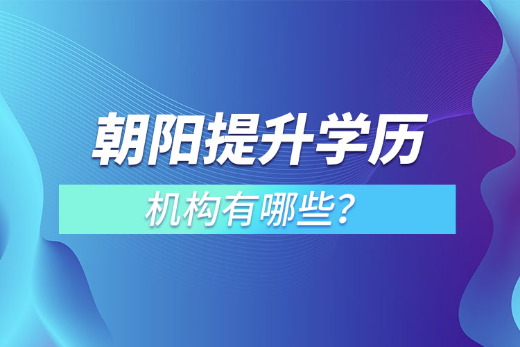朝陽提升學(xué)歷機構(gòu)有哪些？