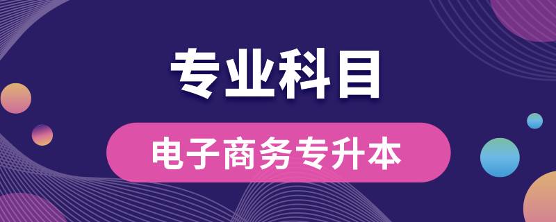 電子商務(wù)專(zhuān)升本有什么專(zhuān)業(yè)課程
