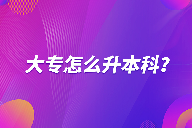 大專怎么升本科？