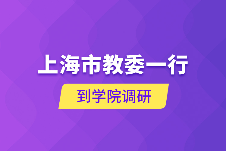 上海市教委一行到學院調(diào)研