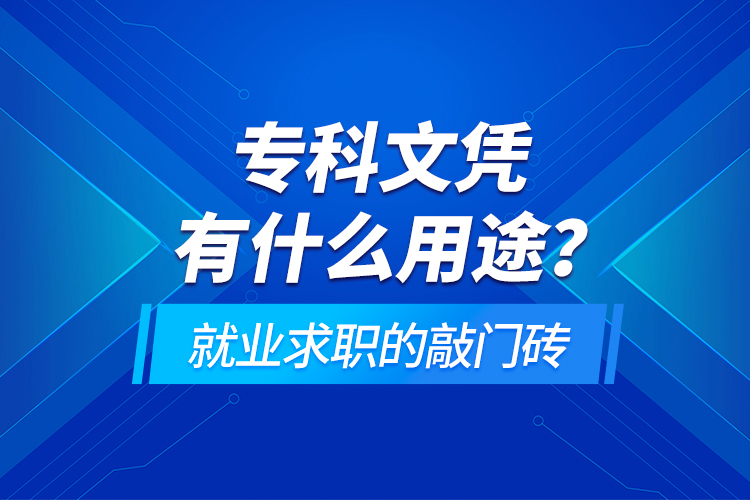 ?？莆膽{有什么用途？就業(yè)求職的敲門磚