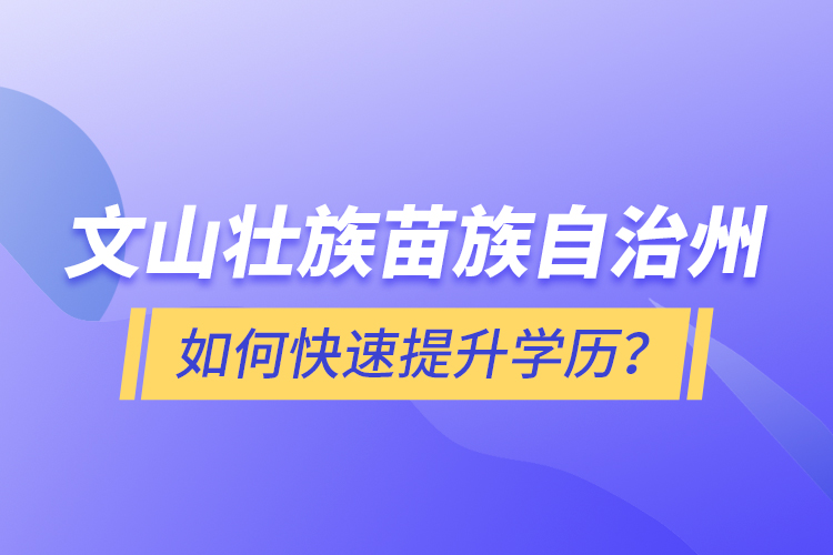 文山壯族苗族自治州如何快速提升學歷？