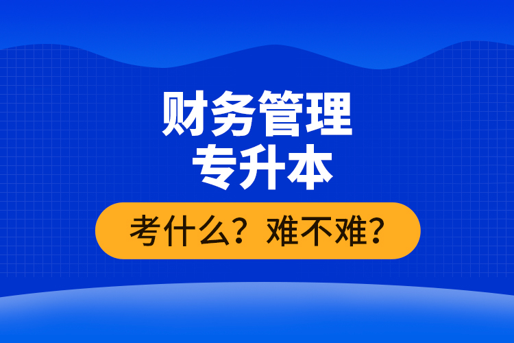 財務(wù)管理專升本考什么？難不難？