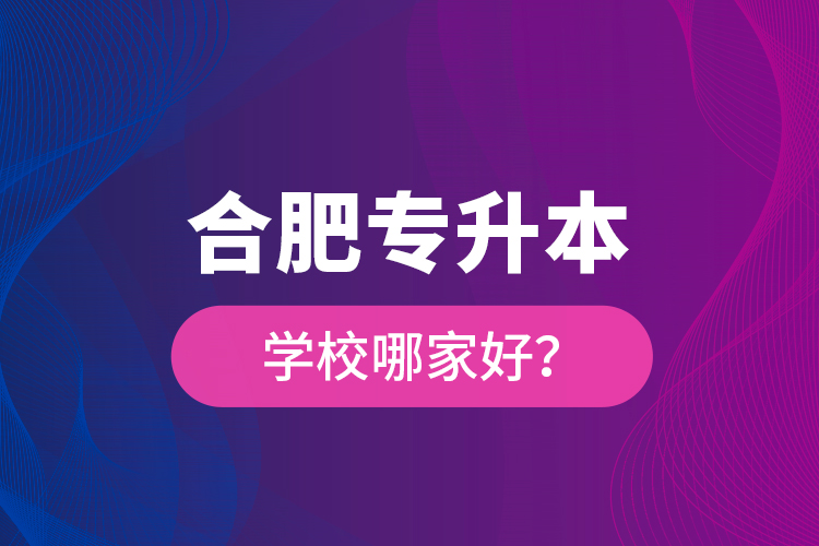 合肥專升本學(xué)校哪家好？