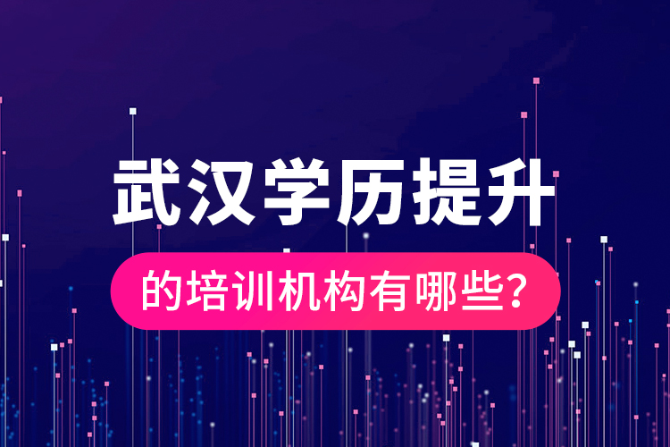武漢學(xué)歷提升的培訓(xùn)機構(gòu)有哪些？