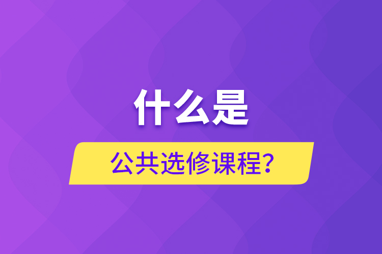 什么是公共選修課程？