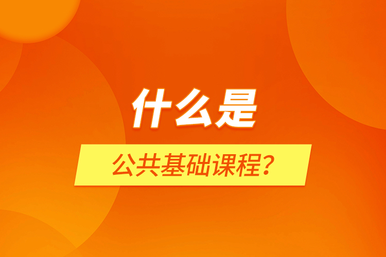 什么是公共基礎(chǔ)課程？
