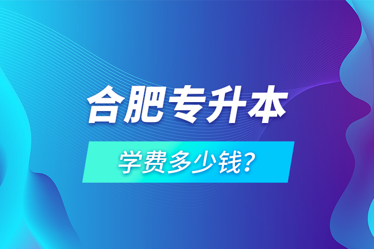 合肥專(zhuān)升本學(xué)費(fèi)多少錢(qián)？