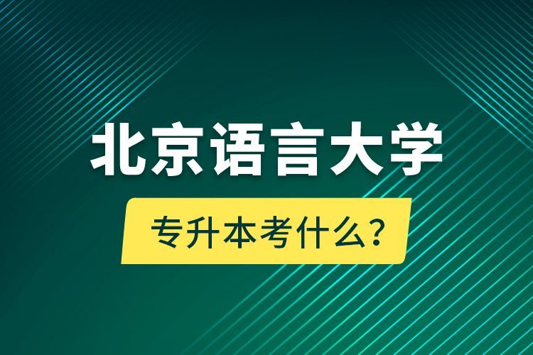 北京語言大學(xué)專升本考什么？