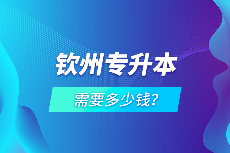 欽州專升本需要多少錢？