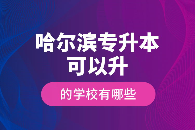 哈爾濱專升本可以升的學校有哪些？