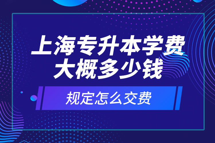 上海專升本學費大概多少錢？規(guī)定怎么交費？