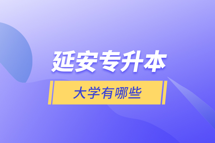 延安專升本大學有哪些？