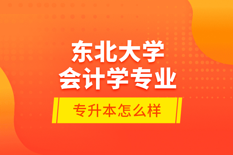 東北大學(xué)會計學(xué)專業(yè)專升本怎么樣？