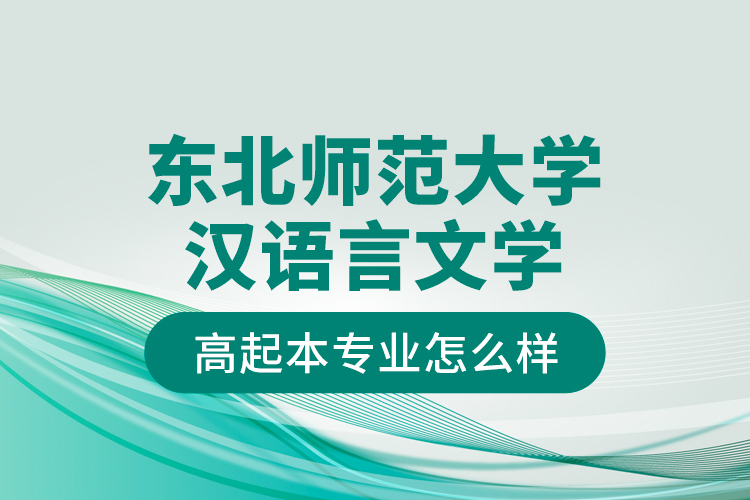 東北師范大學(xué)漢語言文學(xué)高起本專業(yè)怎么樣？