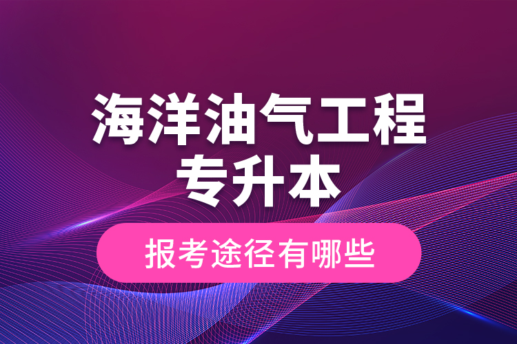 海洋油氣工程專(zhuān)升本的報(bào)考途徑有哪些？