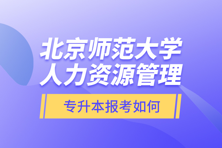 北京師范大學(xué)人力資源管理專升本報考如何？