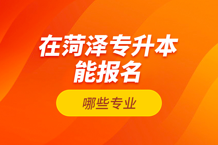 在菏澤專(zhuān)升本能報(bào)名哪些專(zhuān)業(yè)？