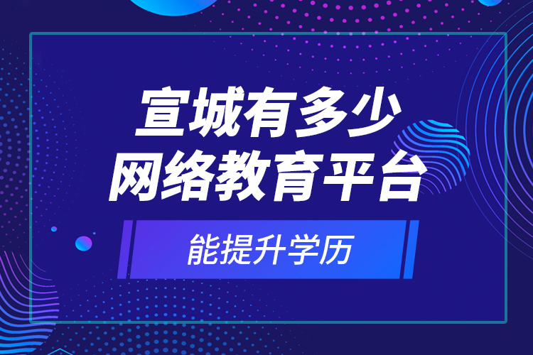 宣城有多少網(wǎng)絡(luò)教育平臺(tái)能提升學(xué)歷？