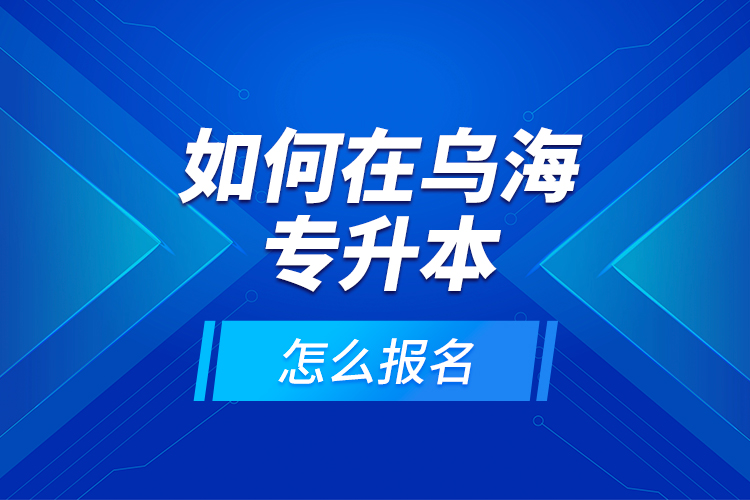 如何在烏海專升本，怎么報名？
