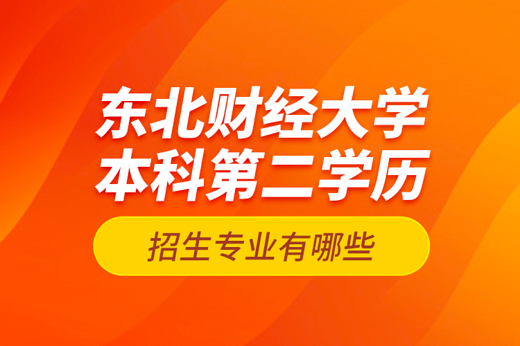 東北財經(jīng)大學本科第二學歷招生專業(yè)有哪些？