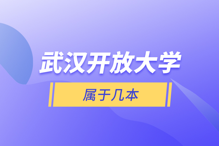 武漢開放大學屬于幾本？